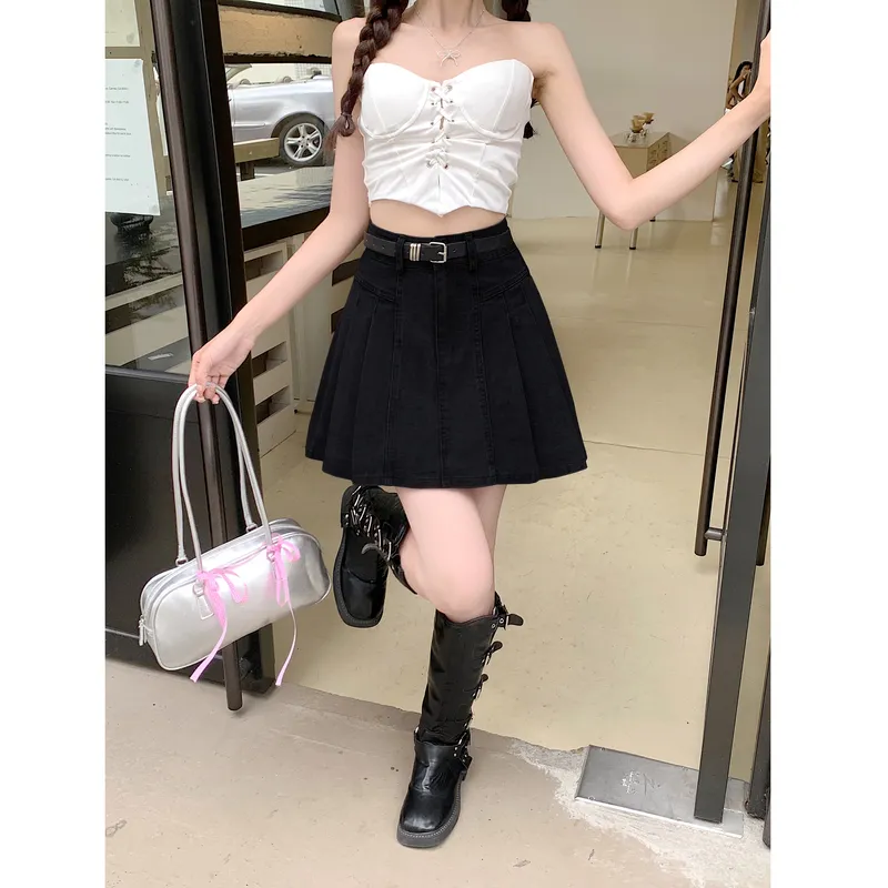 Si Bei'er Denim Short Skirts Women's-7