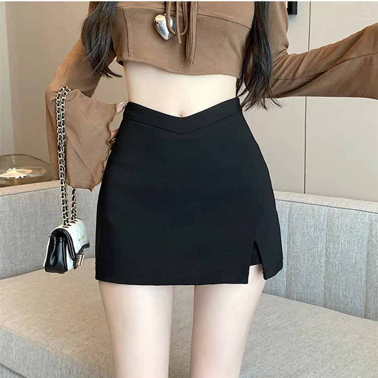 Si Bei'er Casual Short Skirts Women's Black-3