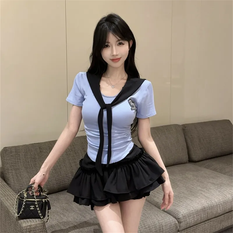 Si Bei'er Two Piece Skirt Sets Women's-2