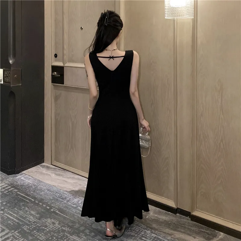 Si Bei'er Slip Dresses Women's Black-2
