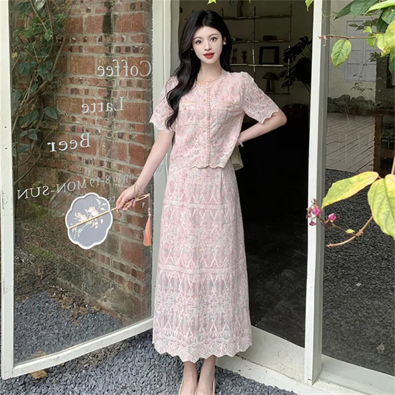Si Bei'er Two Piece Skirt Sets Women's-5
