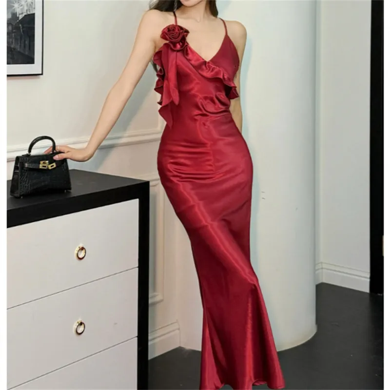 Si Bei'er Slip Dresses Women's-9