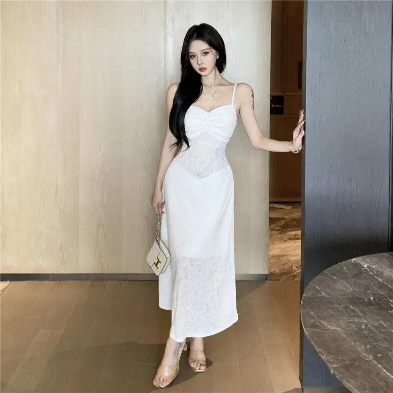 Si Bei'er Slip Dresses Women's White-4
