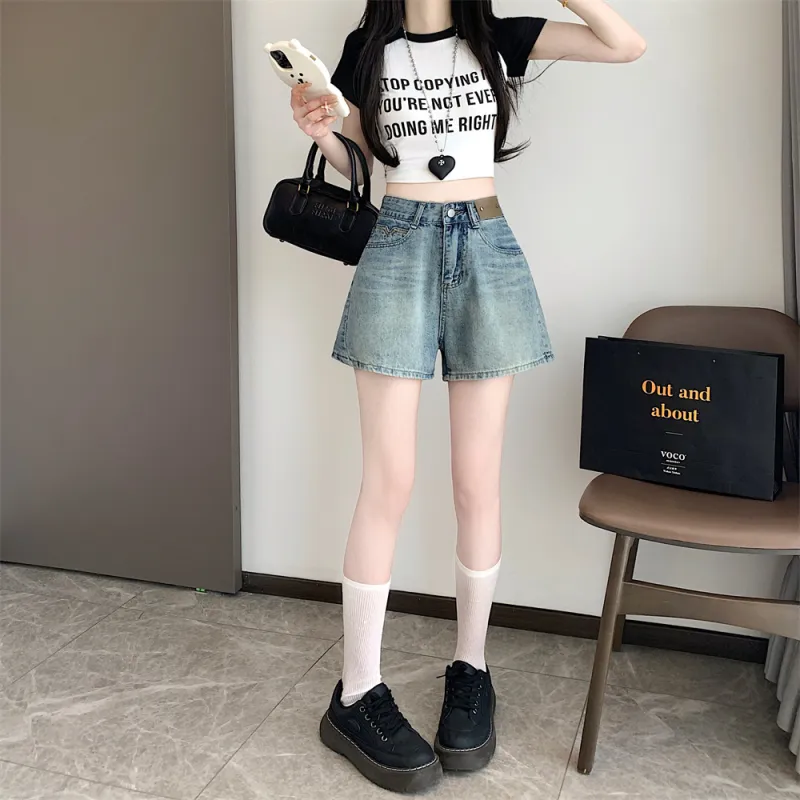 Si Bei'er Denim Shorts Women's Vintage-6