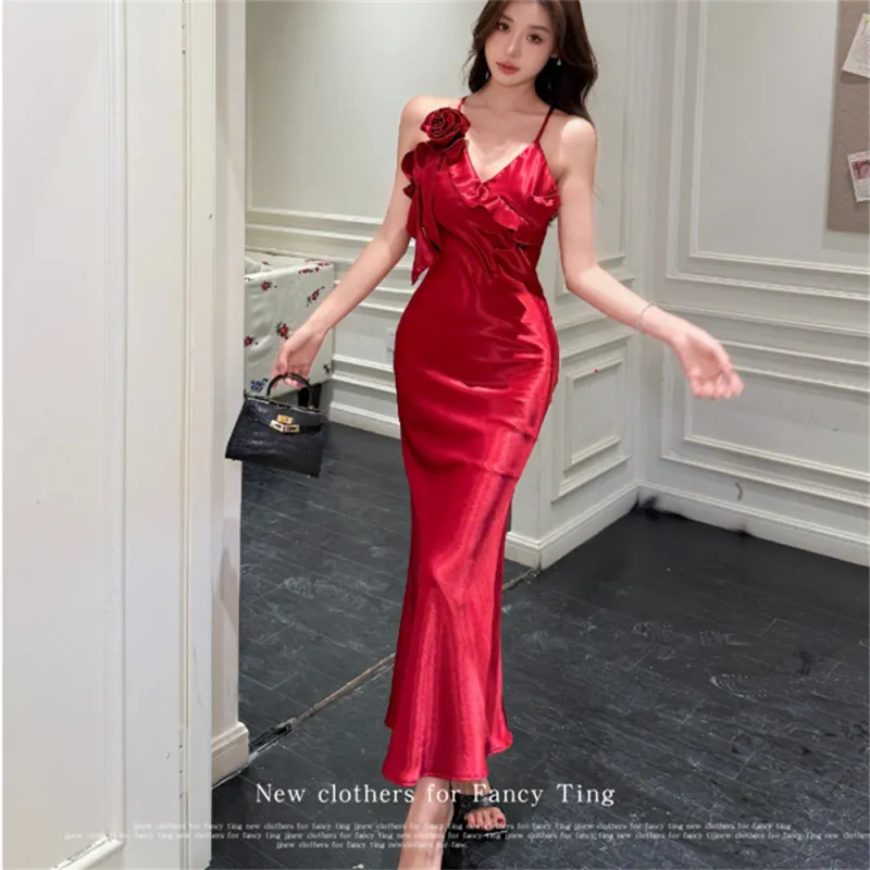 Si Bei'er Slip Dresses Women's-8