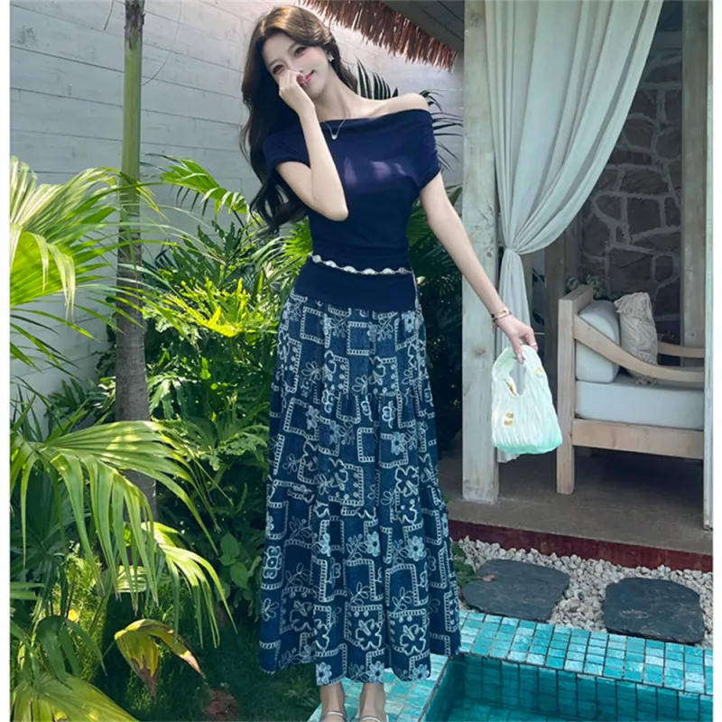 Si Bei'er Two Piece Skirt Sets Women's-3