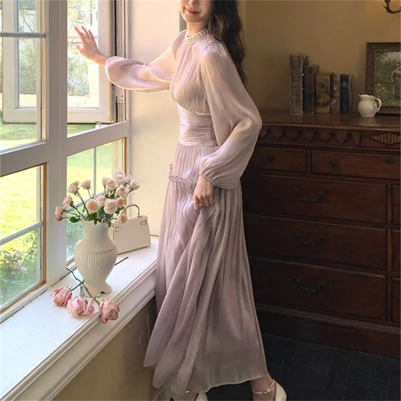 Si Bei'er Long Sleeved Dress Women's-1