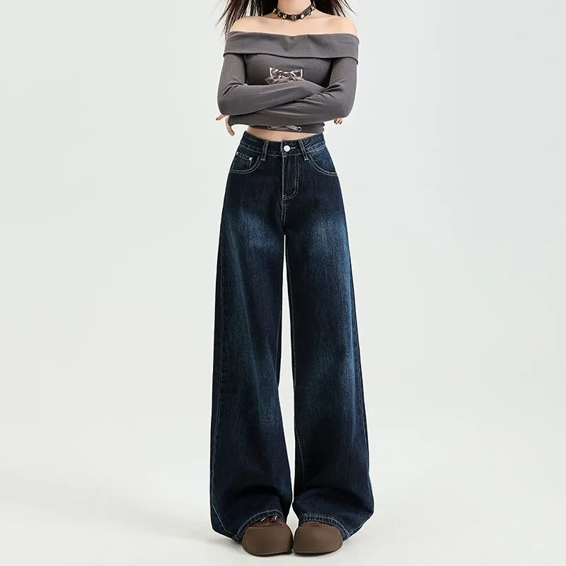 Si Bei'er Jeans Women's Deep Sea Blue-4