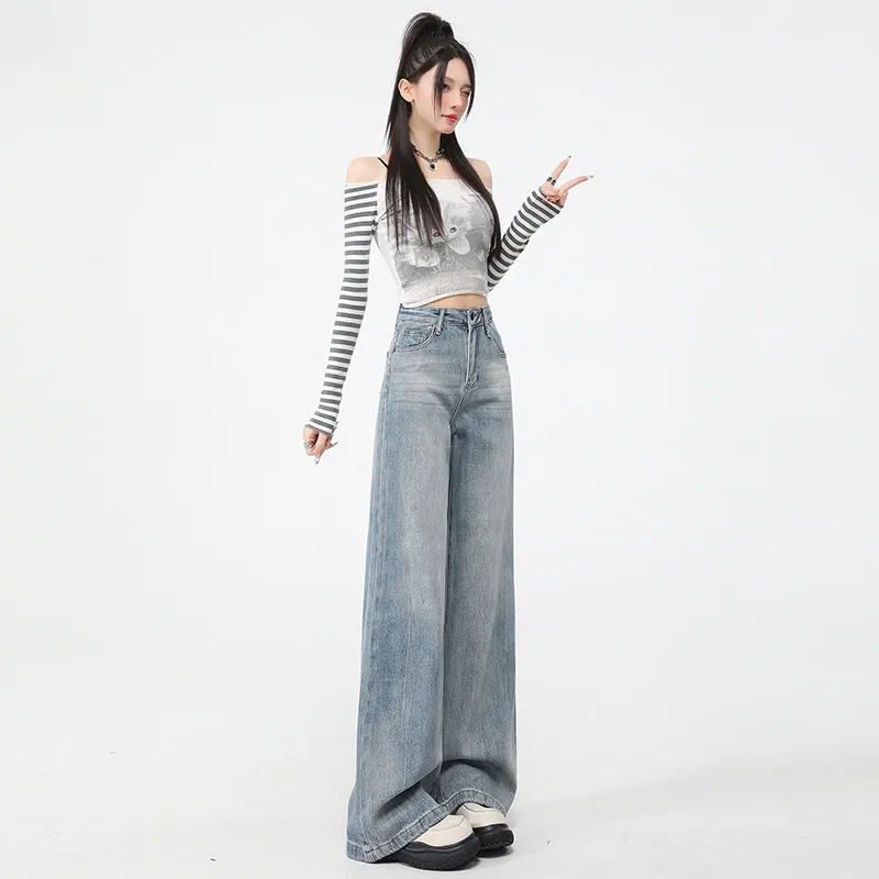 Si Bei'er Jeans Women's Nostalgic Blue-0