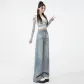 Nostalgic Blue Ankle-Length Pants