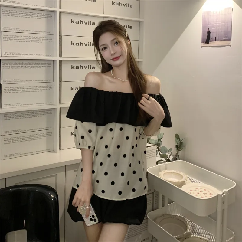 Si Bei'er Shirts Women's Polka Dot-2