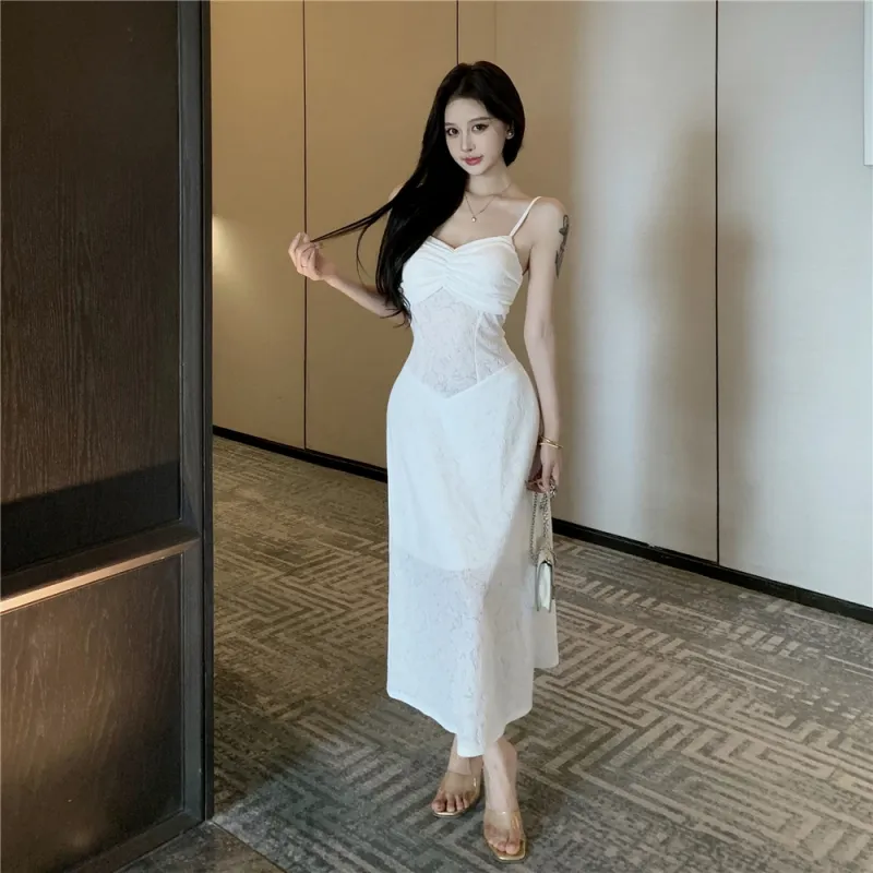 Si Bei'er Slip Dresses Women's White-2