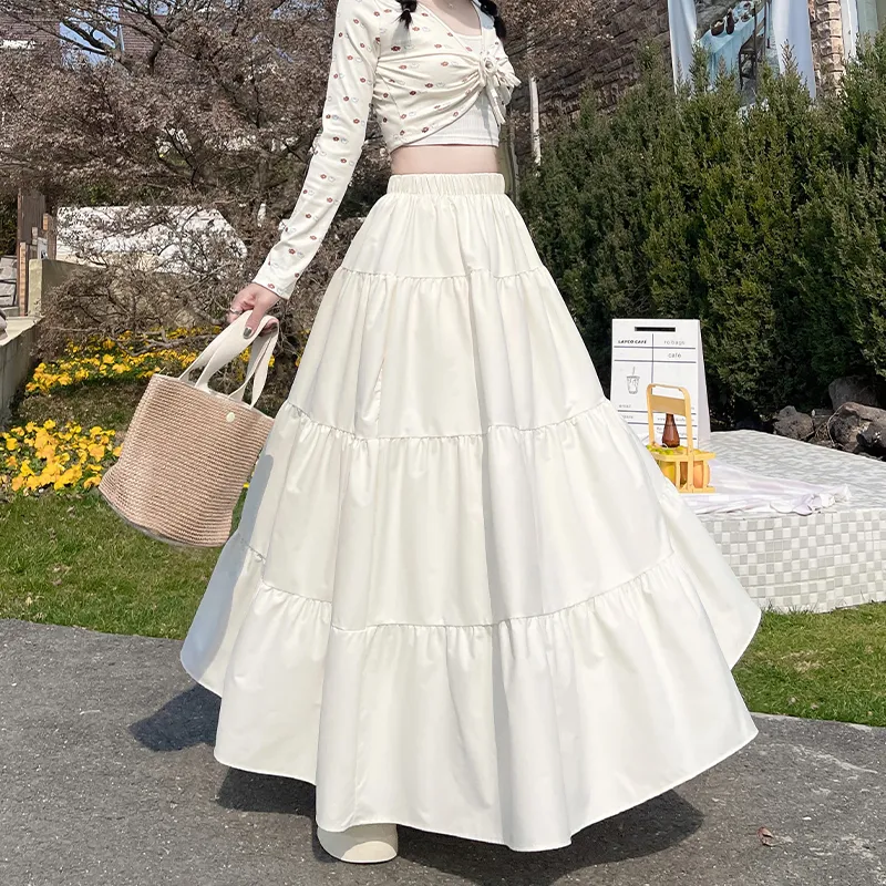 Si Bei'er Casual Long Skirts Women's-11