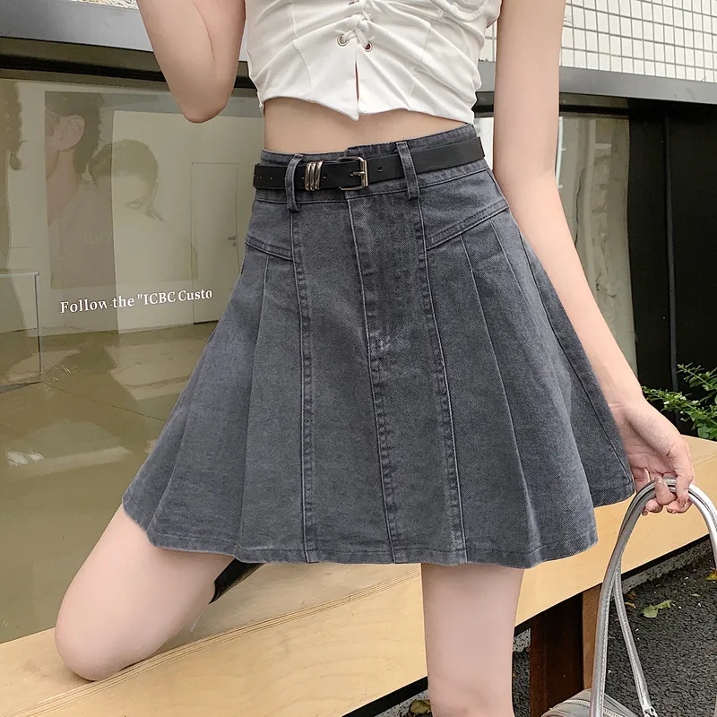 Si Bei'er Denim Short Skirts Women's-13