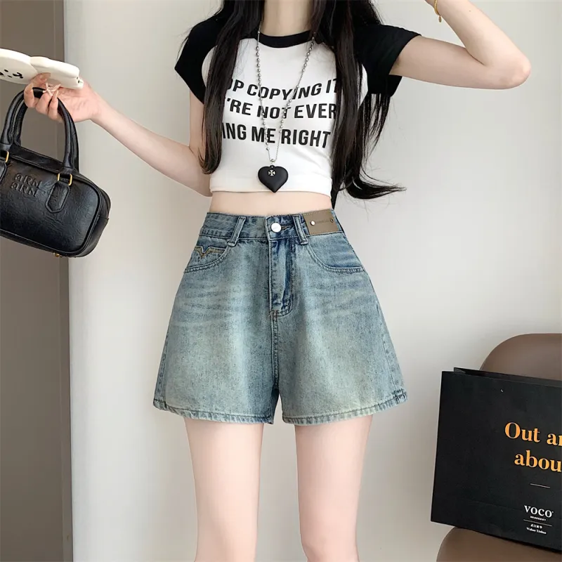 Si Bei'er Denim Shorts Women's Vintage-3