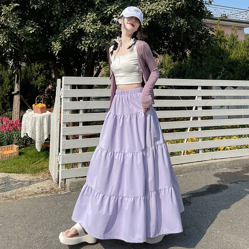 Si Bei'er Casual Long Skirts Women's-16