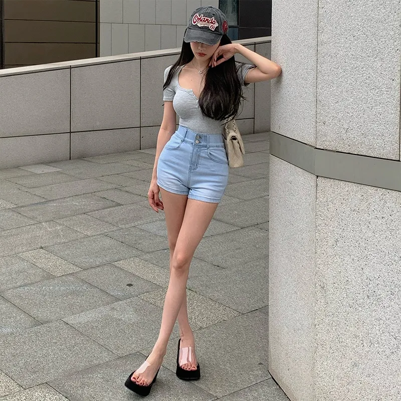 Si Bei'er Denim Shorts Women's-16