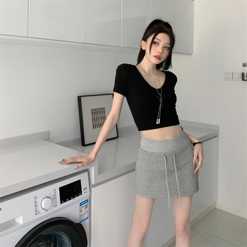 Si Bei'er Casual Short Skirts Women's-9