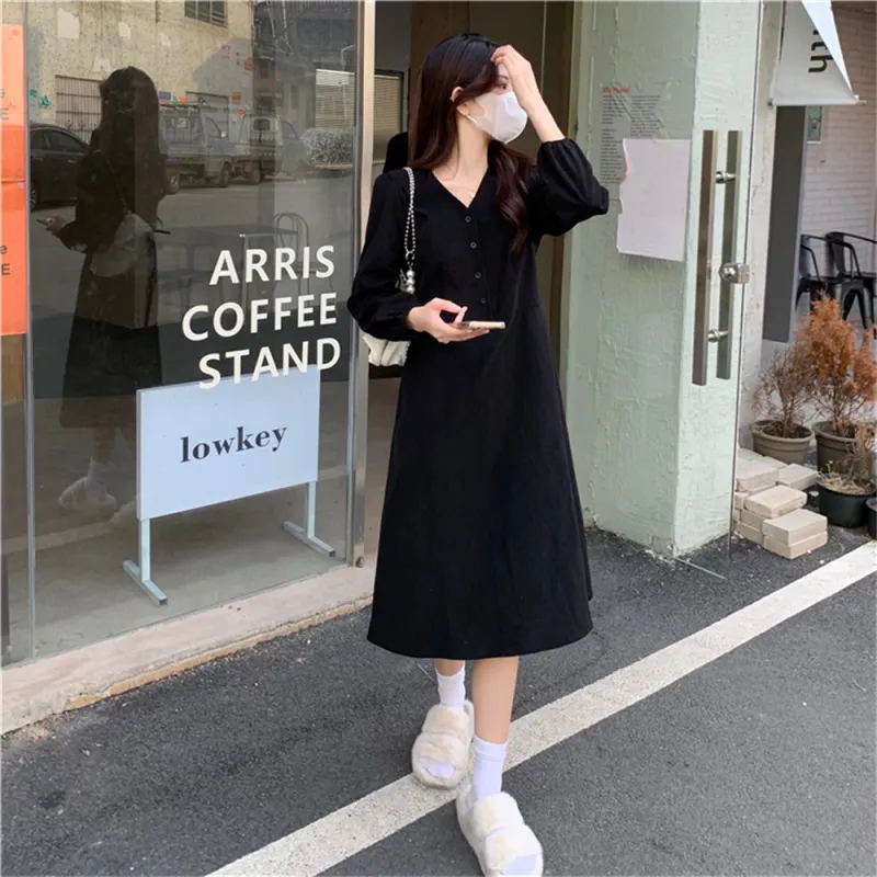 Si Bei'er Long Sleeved Dress Women's-5