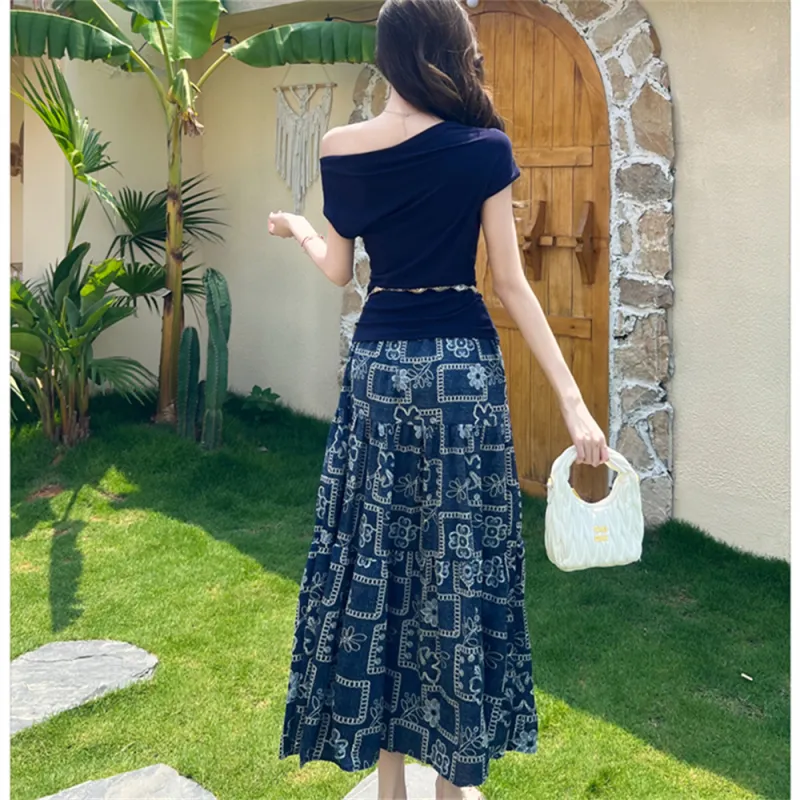 Si Bei'er Two Piece Skirt Sets Women's-2