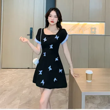 Si Bei'er Short Sleeved Dresses Women's Black