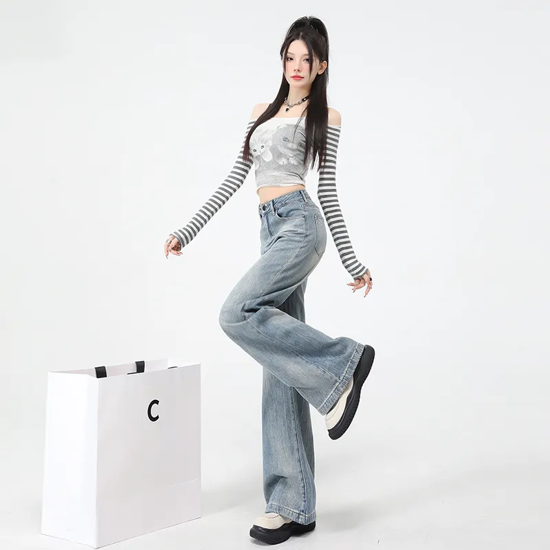 Si Bei'er Jeans Women's Nostalgic Blue-4