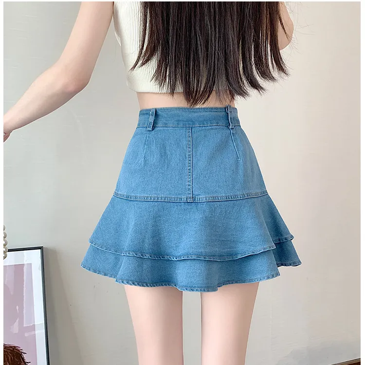 Si Bei'er Denim Short Skirts Women's-4