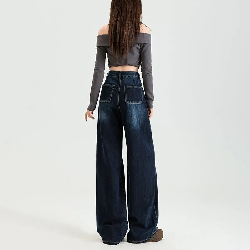 Si Bei'er Jeans Women's Deep Sea Blue-5