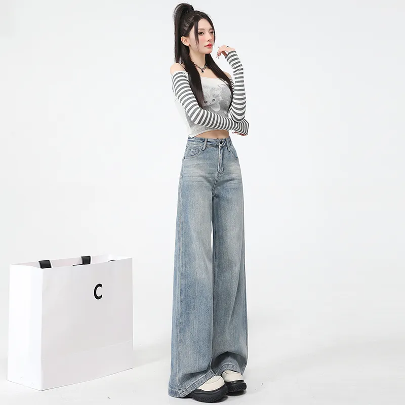 Si Bei'er Jeans Women's Nostalgic Blue-3