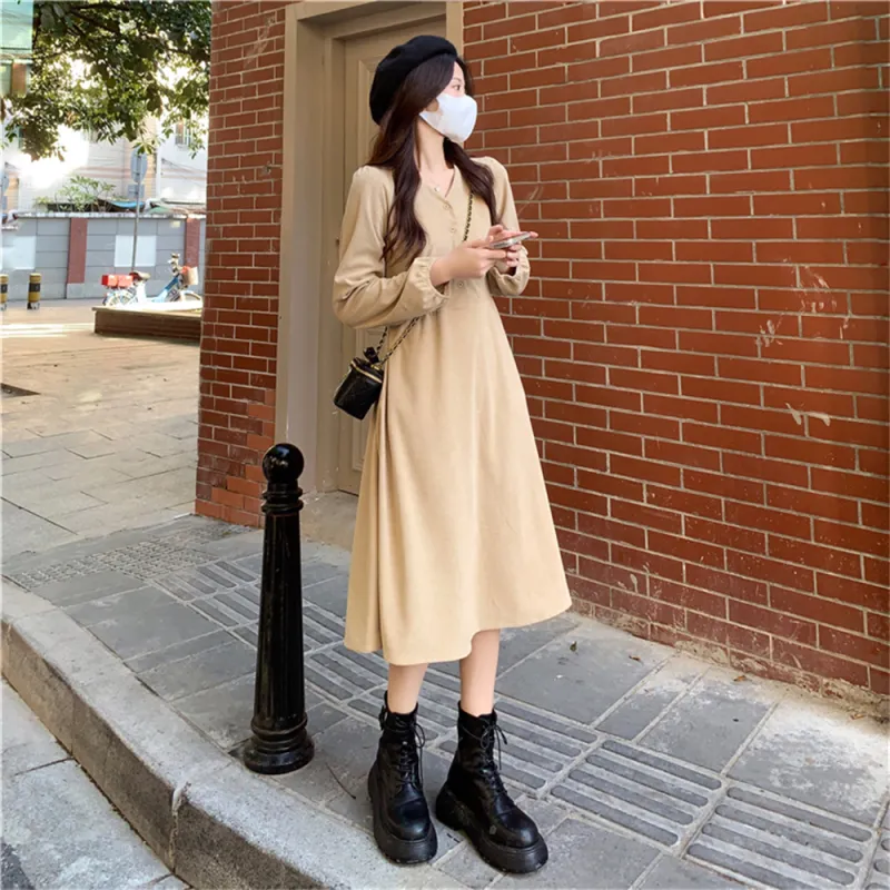 Si Bei'er Long Sleeved Dress Women's-3