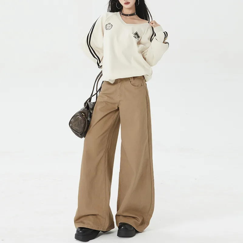 Si Bei'er Jeans Women's Latte Brown-1