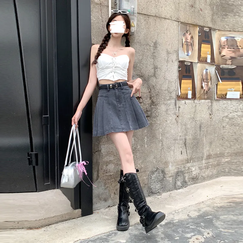 Si Bei'er Denim Short Skirts Women's-12