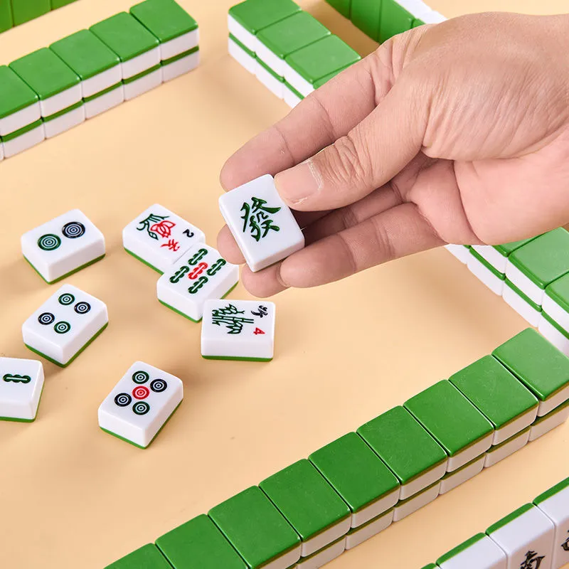 Lezhi By Me Mini Mahjong Tiles Travel Portable MINI Cute Hand Crafted Small Size Board Games-6