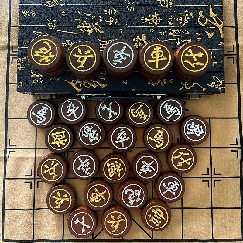 Lezhi By Me Chinese Chess 40 Premium Medium Size Gold Stamped Portable Board Games-2