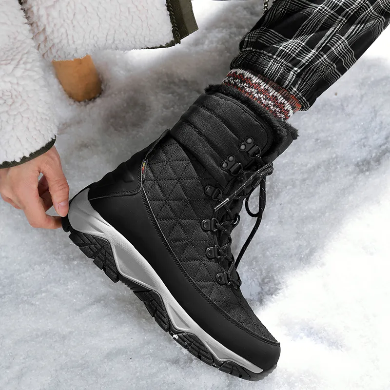 XIANGGUAN Warm Wear-Resistant Slip-Resistant Knee-High Snow Boots Unisex-14