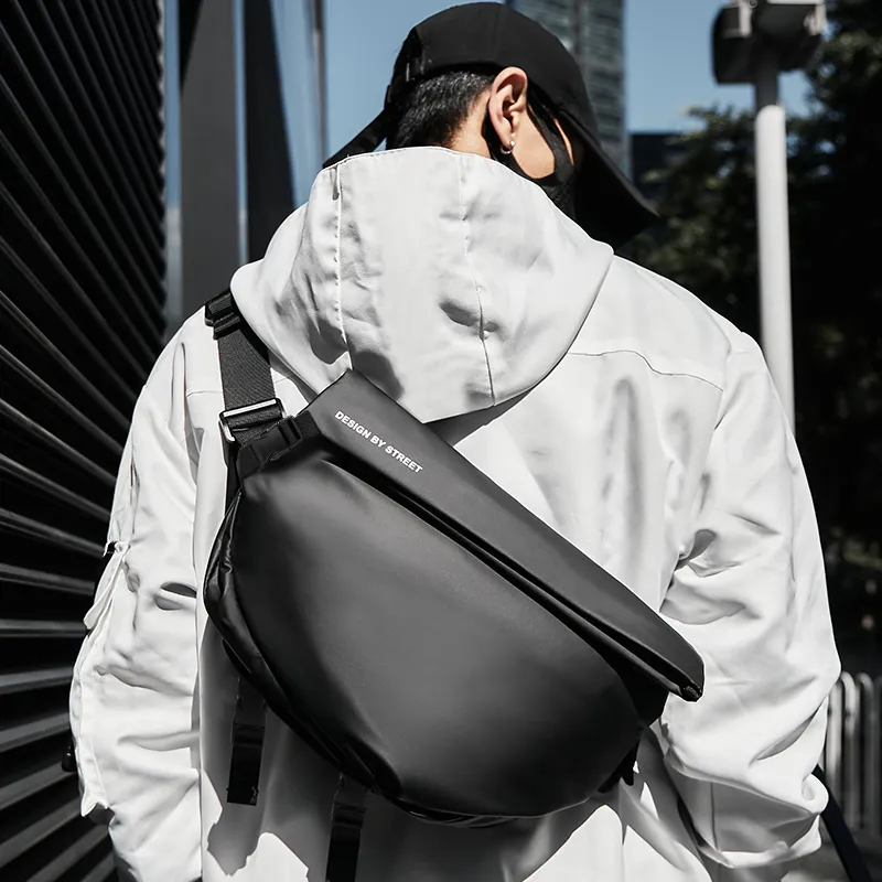 RIOREX Polyamide Messenger Bag Shoulder Bag Crossbody Bag Regular Unisex Black/Custard/Gray Black/Frosted Black-5