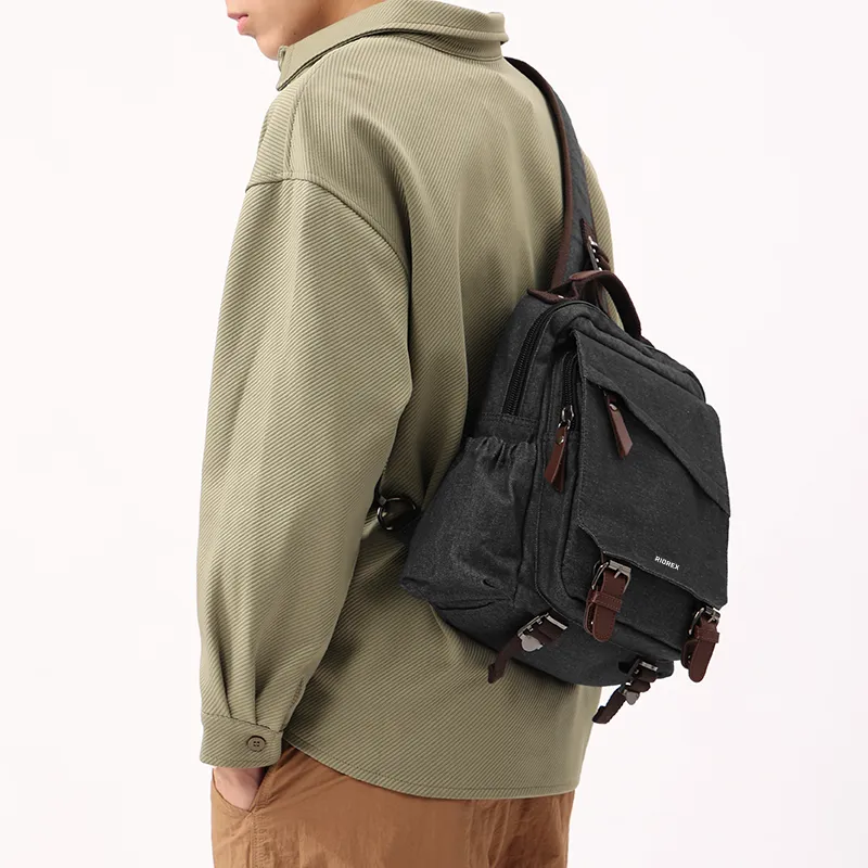RIOREX Washable Canvas Denim Canvas Bag Crossbody Bag Shoulder Bag Sling Bag Handbag Large Size Men's Multicolor-5