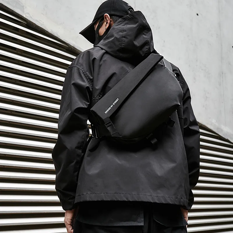 RIOREX Polyamide Messenger Bag Shoulder Bag Crossbody Bag Regular Unisex Black/Custard/Gray Black/Frosted Black-24