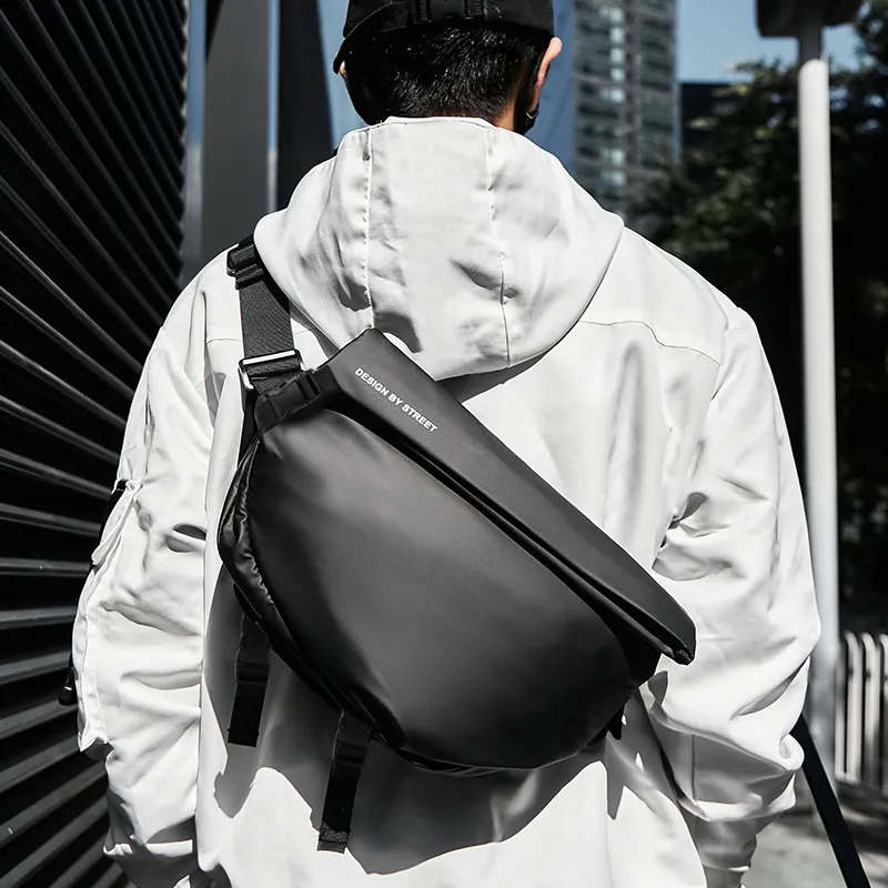 RIOREX Polyamide Messenger Bag Shoulder Bag Crossbody Bag Regular Unisex Black/Custard/Gray Black/Frosted Black-7