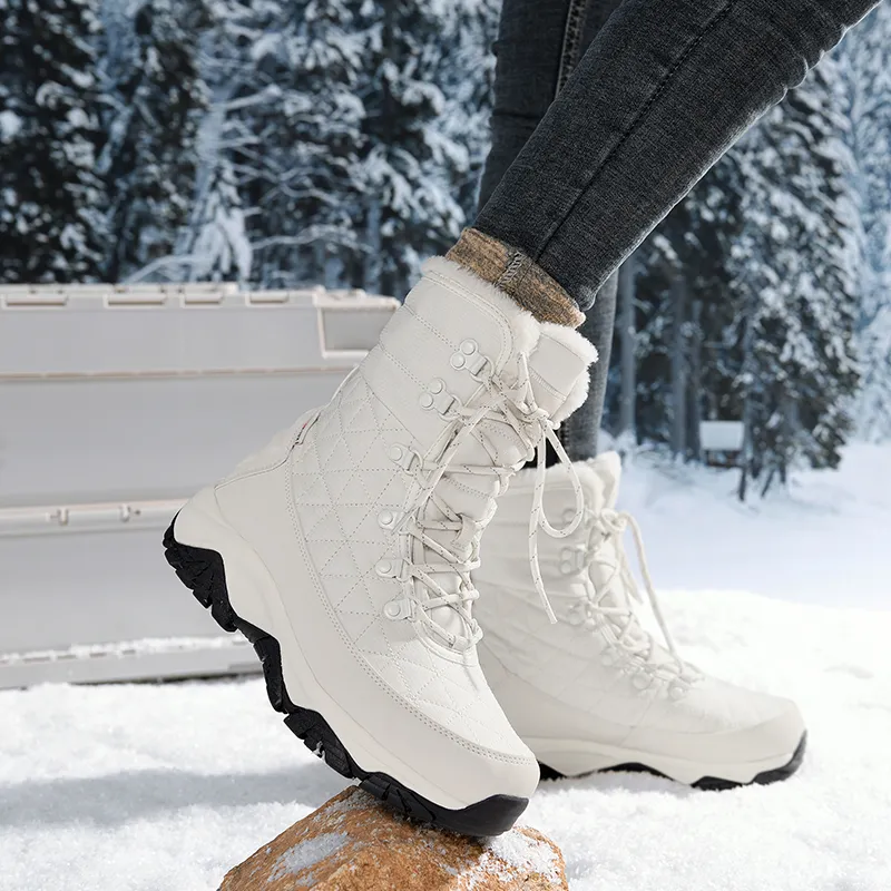 XIANGGUAN Warm Wear-Resistant Slip-Resistant Knee-High Snow Boots Unisex-5