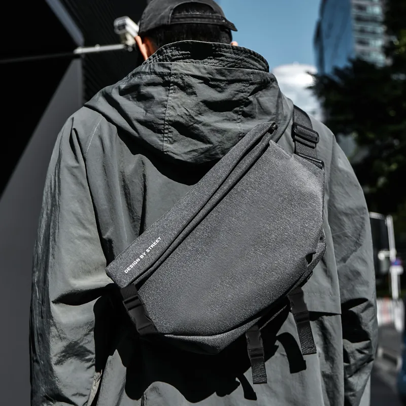 RIOREX Polyamide Messenger Bag Shoulder Bag Crossbody Bag Regular Unisex Black/Custard/Gray Black/Frosted Black-16
