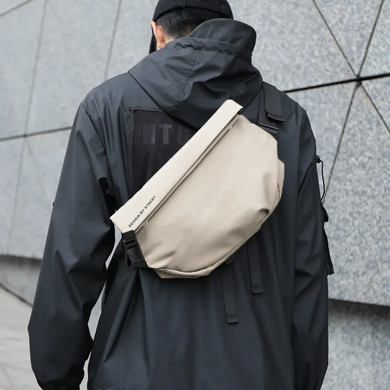 RIOREX Polyamide Messenger Bag Shoulder Bag Crossbody Bag Regular Unisex Black/Custard/Gray Black/Frosted Black-31