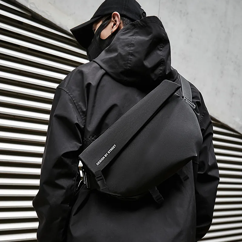RIOREX Polyamide Messenger Bag Shoulder Bag Crossbody Bag Regular Unisex Black/Custard/Gray Black/Frosted Black-25