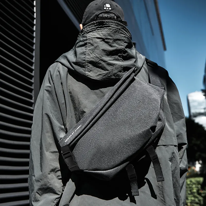 RIOREX Polyamide Messenger Bag Shoulder Bag Crossbody Bag Regular Unisex Black/Custard/Gray Black/Frosted Black-14