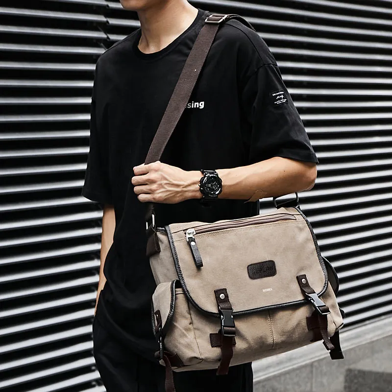 RIOREX Canvas Messenger Bag Canvas Bag Shoulder Bag Crossbody Bag Regular Unisex Multicolor-41