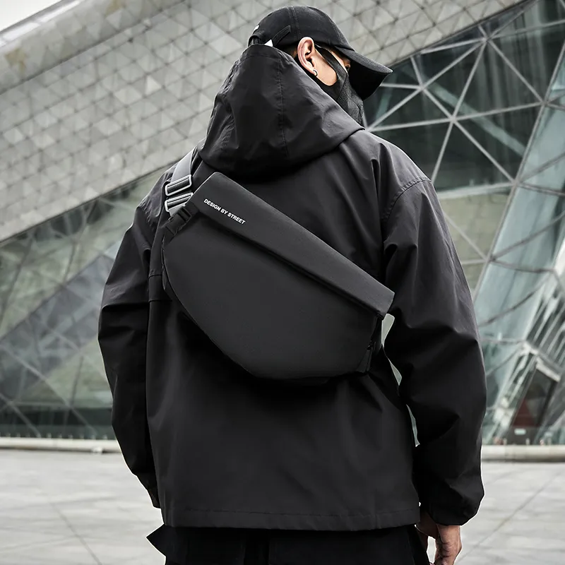 RIOREX Polyamide Messenger Bag Shoulder Bag Crossbody Bag Regular Unisex Black/Custard/Gray Black/Frosted Black-23