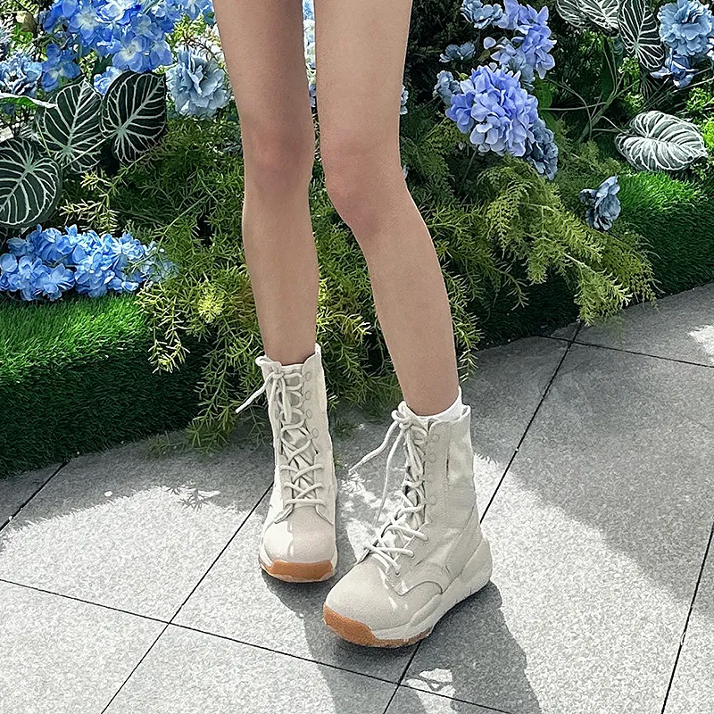 XIANGGUAN Breathable Cushioning Crew Outdoor Boots Unisex Jazz White-7
