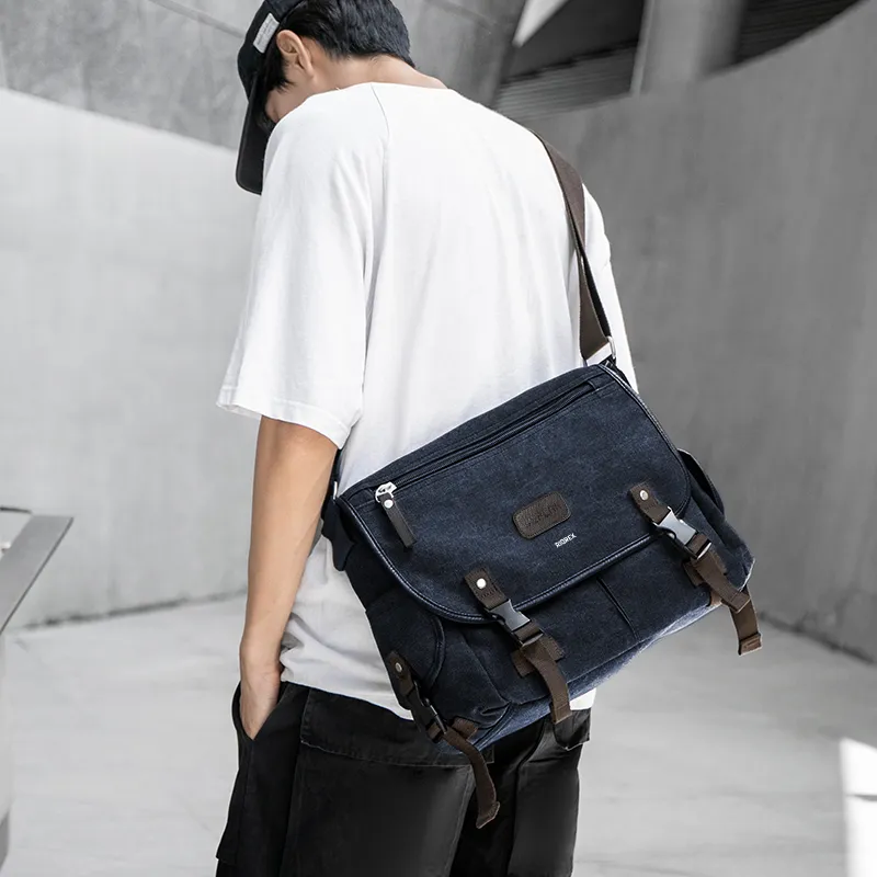 RIOREX Canvas Messenger Bag Canvas Bag Shoulder Bag Crossbody Bag Regular Unisex Multicolor-29