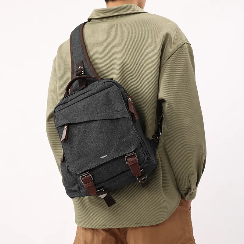 RIOREX Washable Canvas Denim Canvas Bag Crossbody Bag Shoulder Bag Sling Bag Handbag Large Size Men's Multicolor-3