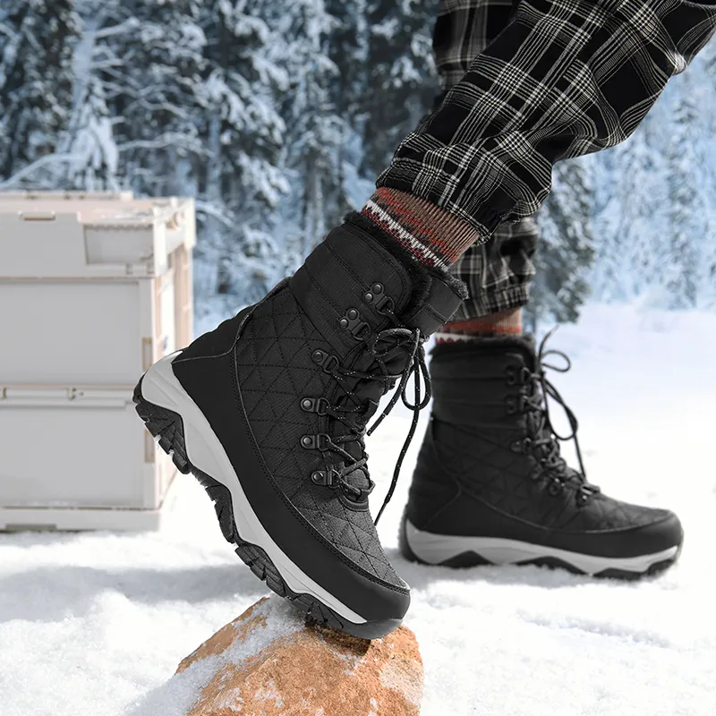 XIANGGUAN Warm Wear-Resistant Slip-Resistant Knee-High Snow Boots Unisex-13